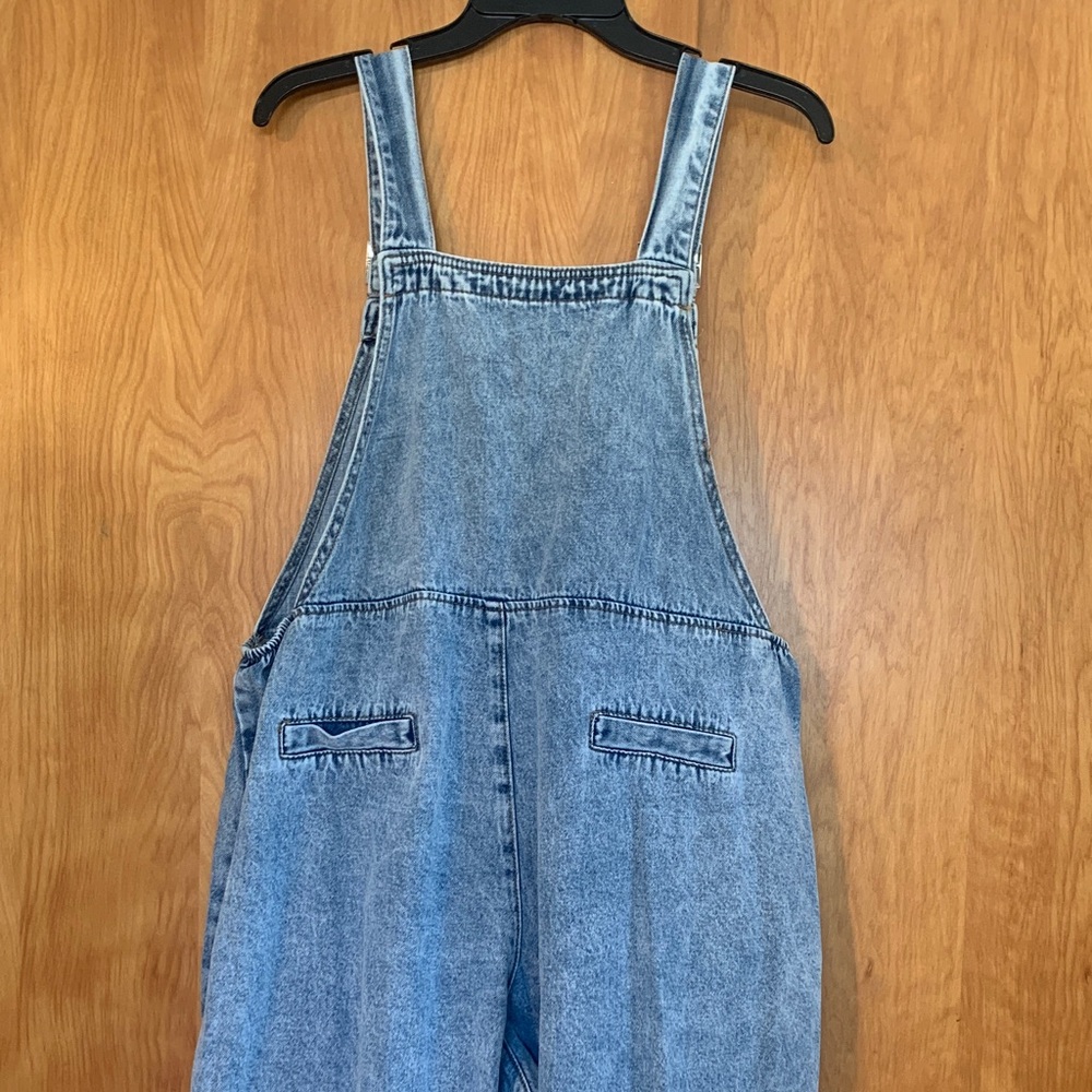 Acid Wash Balloon Leg Bib Overalls Western Streetwear Laid Back Boho Denim XL - Picture 6 of 9